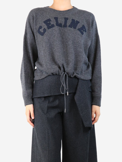 Grey logo jumper with drawstring - size S Knitwear Celine 