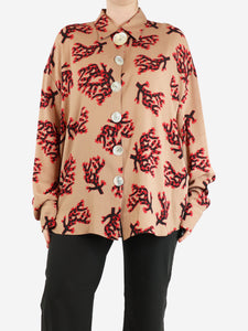 Marni Beige and red printed shirt - size UK 12