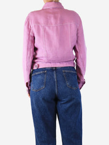 Brora Purple linen utility jacket - size UK 12