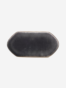 Jamie Mizrahi Grey velvet clutch bag