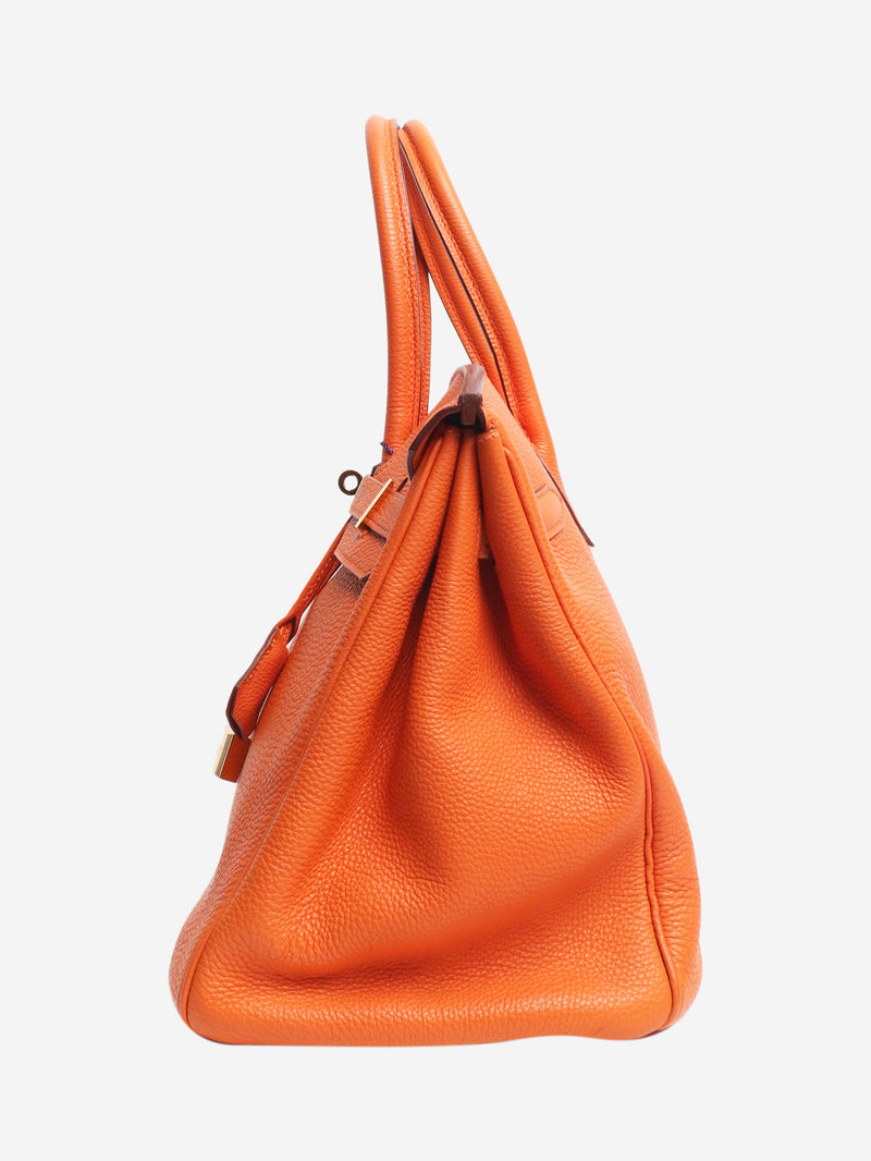 Orange 2010 Birkin 35 bag in Clemence leather Top Handle Bags Hermes 