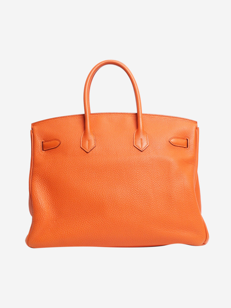 Orange 2010 Birkin 35 bag in Clemence leather Top Handle Bags Hermes 