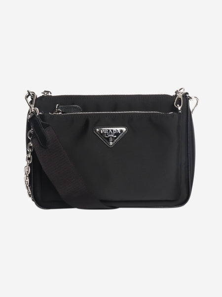 Black nylon crossbody bag product image