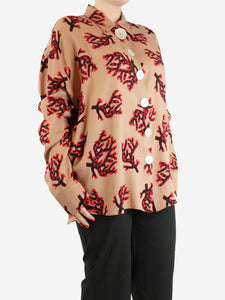 Marni Beige and red printed shirt - size UK 12