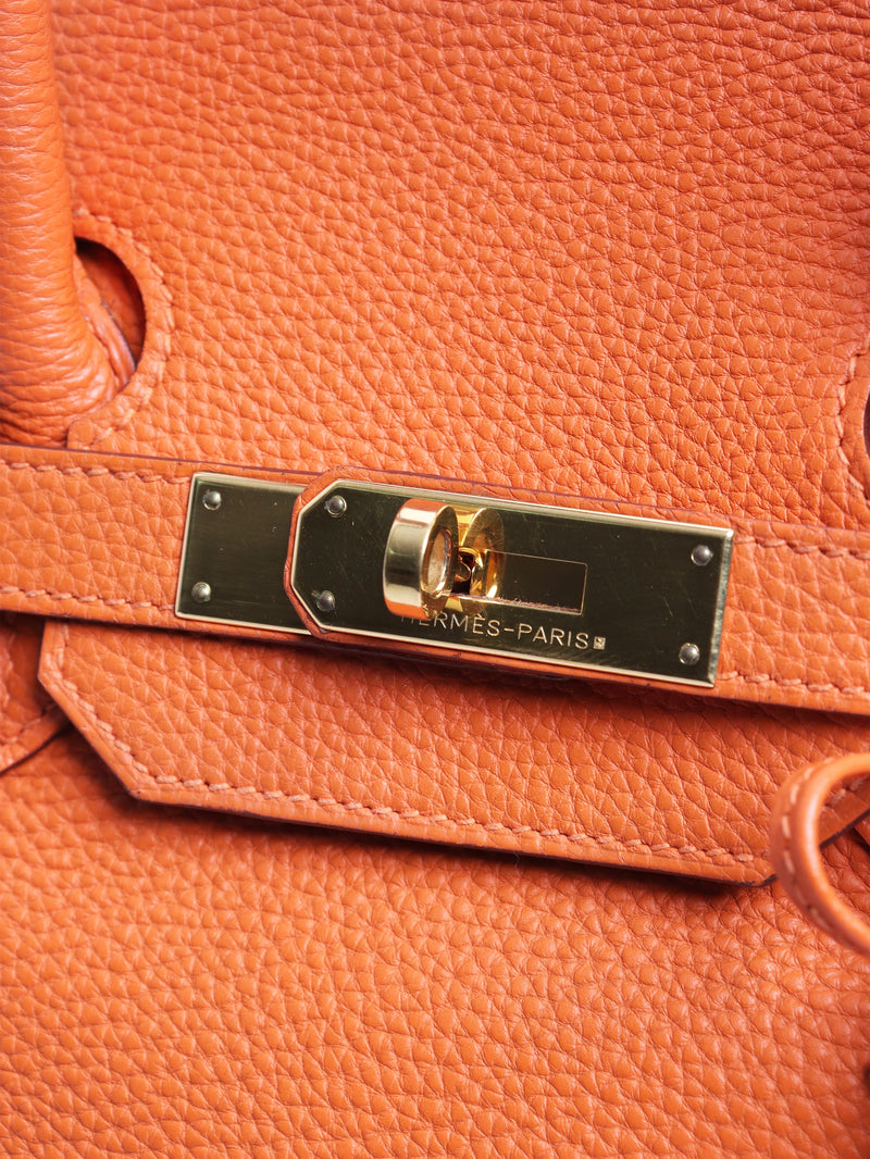 Orange 2010 Birkin 35 bag in Clemence leather Top Handle Bags Hermes 