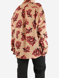 Marni Beige and red printed shirt - size UK 12