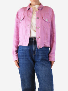 Brora Purple linen utility jacket - size UK 12
