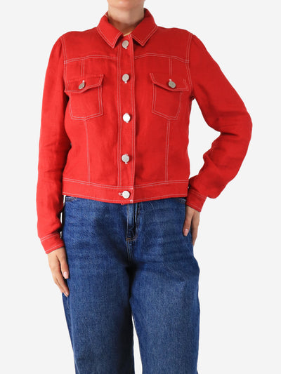 Cardinal linen utility jacket - size UK 12 Coats & Jackets Brora 