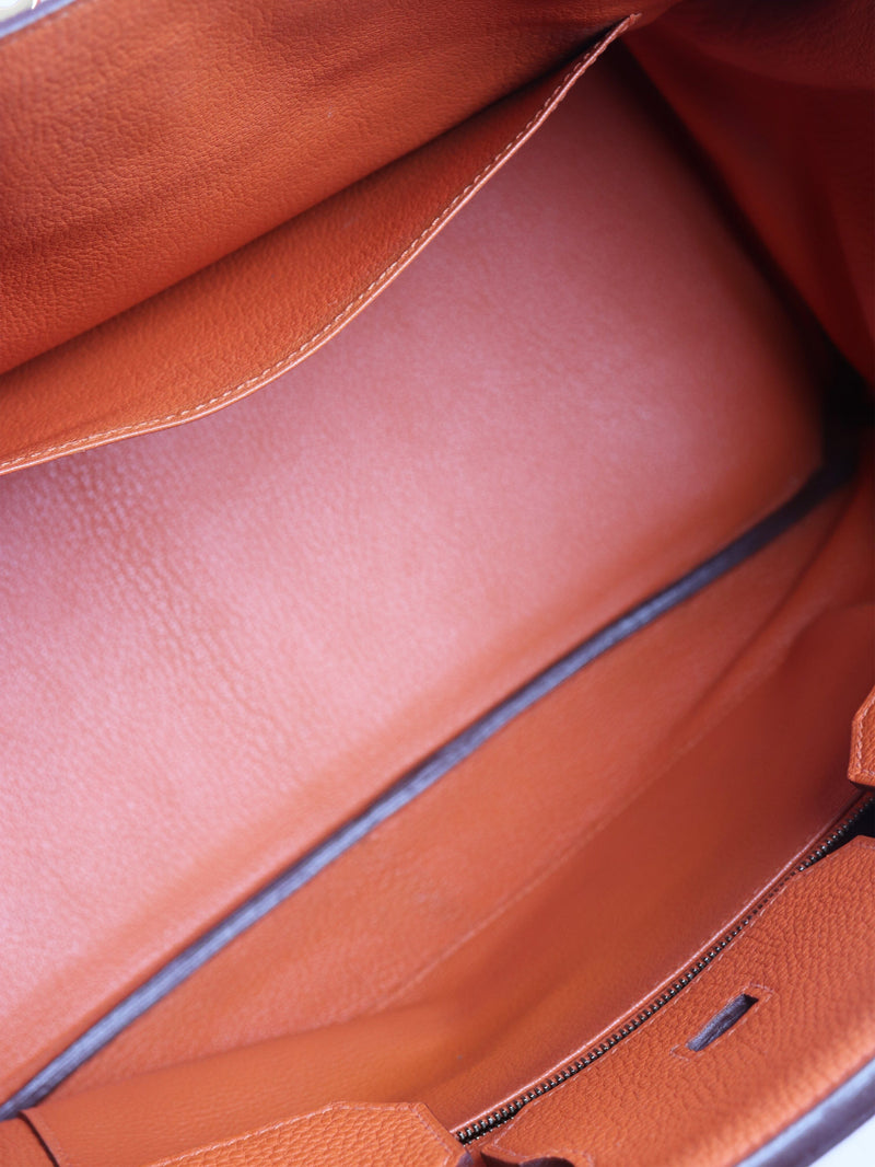 Orange 2010 Birkin 35 bag in Clemence leather Top Handle Bags Hermes 