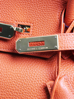Orange 2010 Birkin 35 bag in Clemence leather Top Handle Bags Hermes 