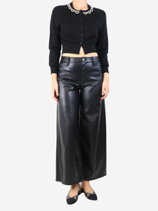 Rag & Bone Black faux leather trousers - size UK 8