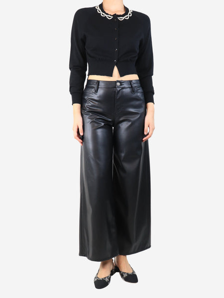 Black faux leather trousers - size UK 8 alternate image