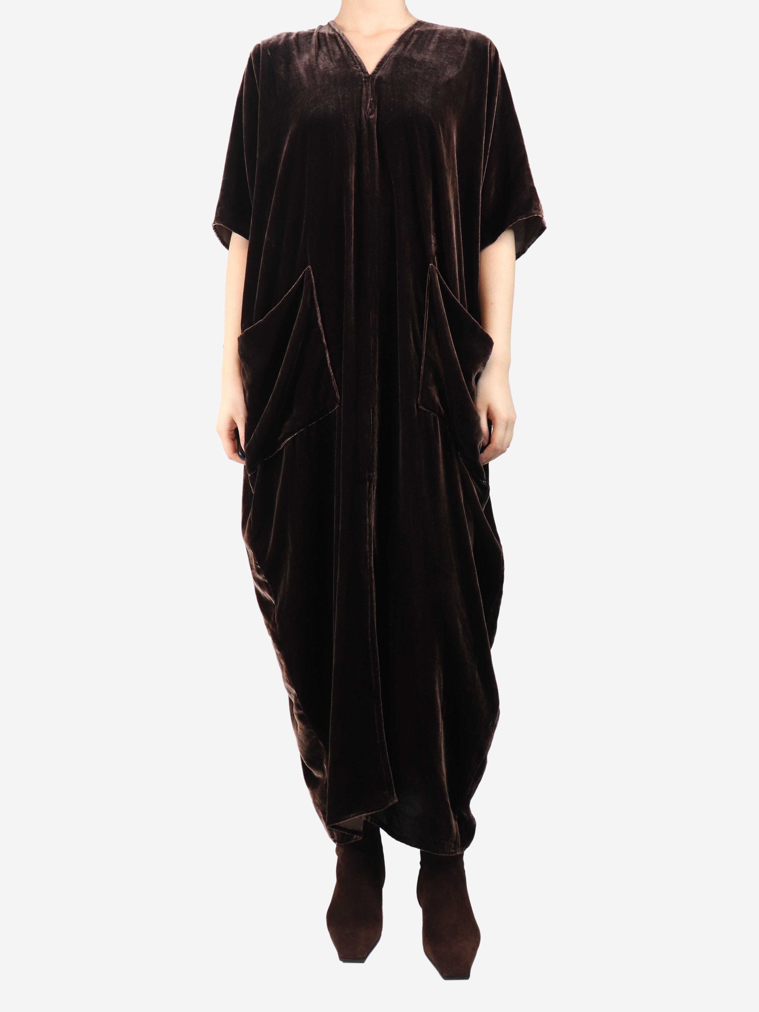 Brown velvet kaftan - size M Dresses Stephan Janson 