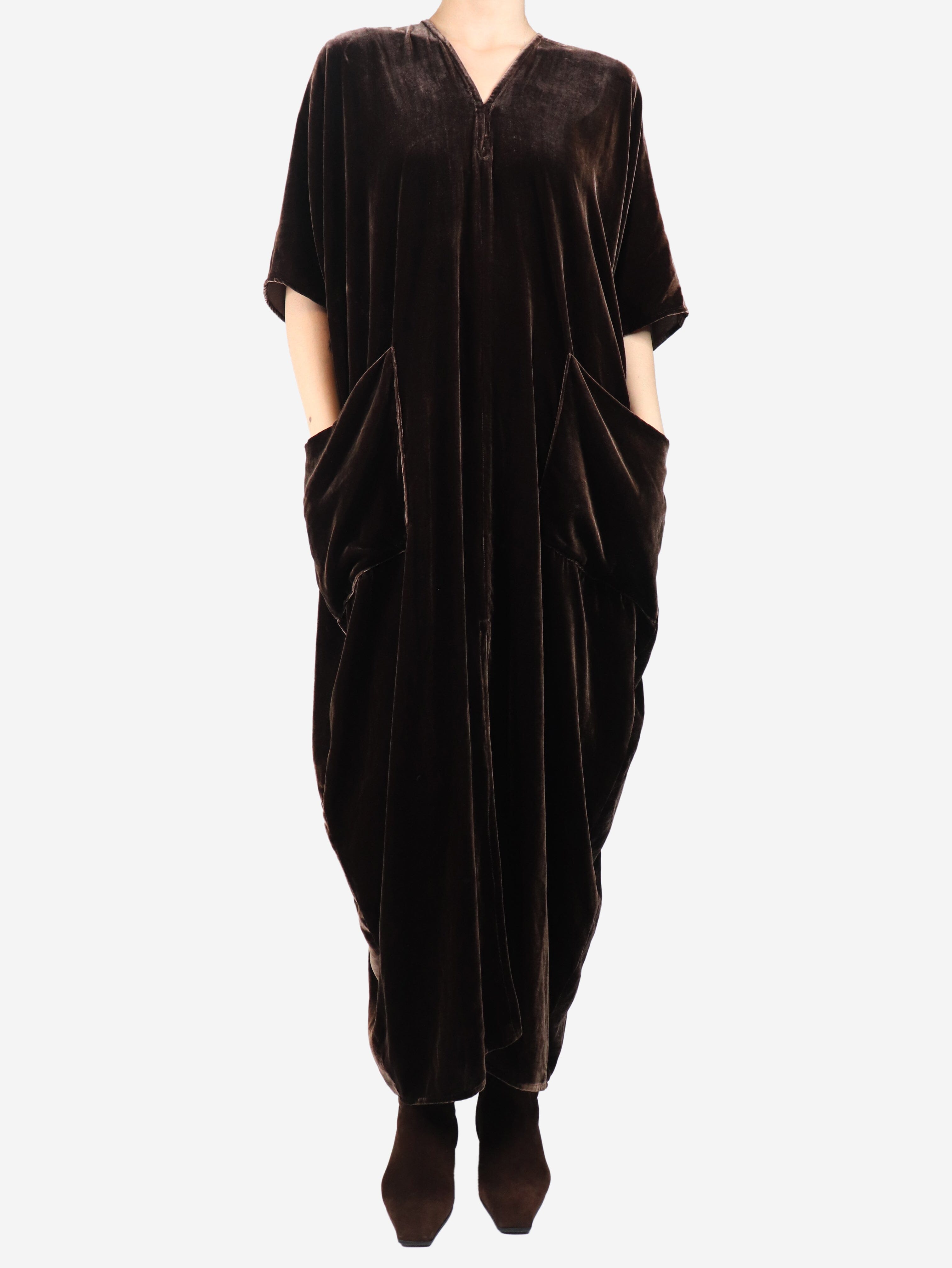 Brown velvet kaftan - size M Dresses Stephan Janson 