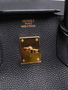 Hermes Black 2004 Birkin 35 bag in Togo leather