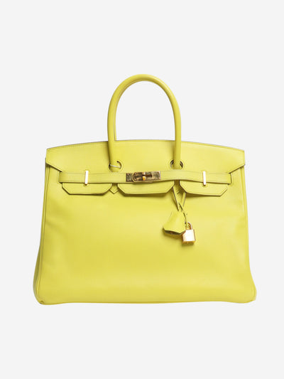 Lime Birkin 35 bag in Epsom leather Top Handle Bags Hermes 
