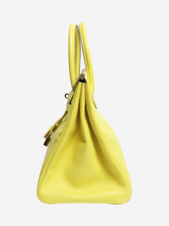 Lime Birkin 35 bag in Epsom leather Top Handle Bags Hermes 