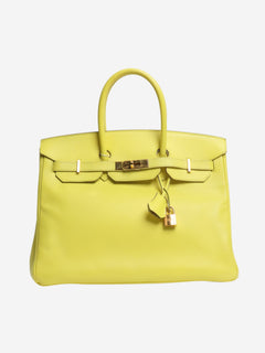 Lime Birkin 35 bag in Epsom leather Top Handle Bags Hermes 