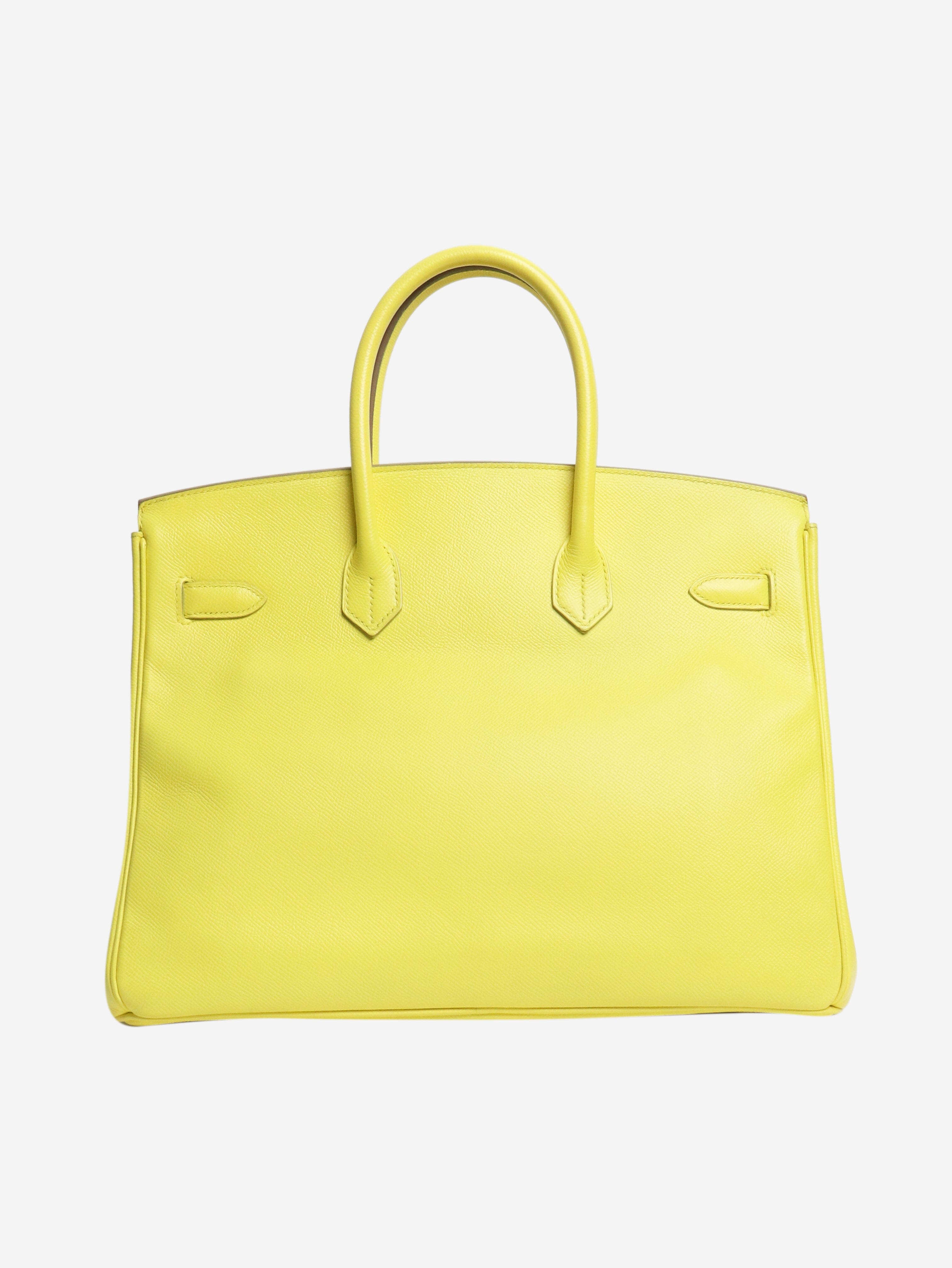 Lime Birkin 35 bag in Epsom leather Top Handle Bags Hermes 