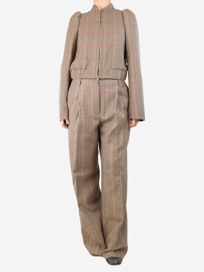 Brown check jacket and trouser set - size UK 10 Sets Dries Van Noten 