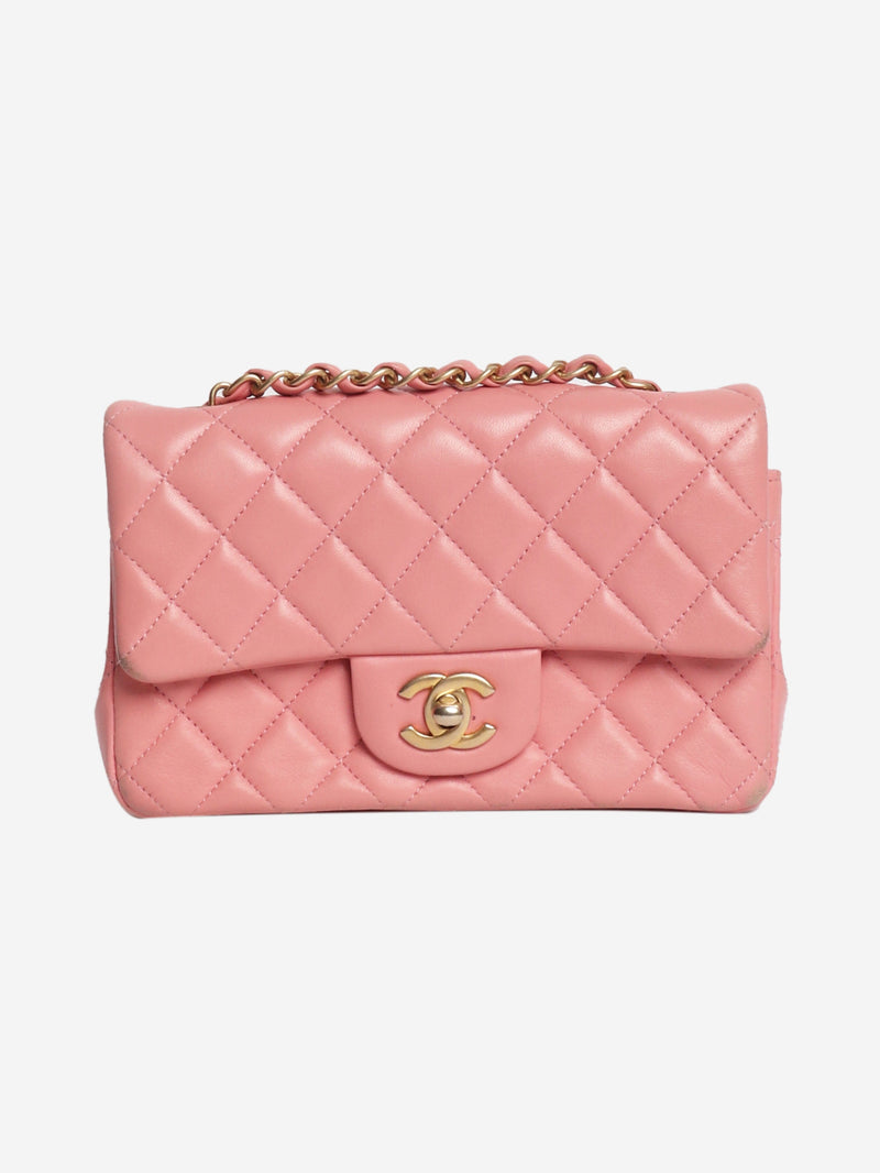 Pink 2019 mini rectangle lambskin Classic Single Flap bag Cross-body Bags Chanel 