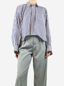 Sacai Blue striped oversized cropped shirt - size S