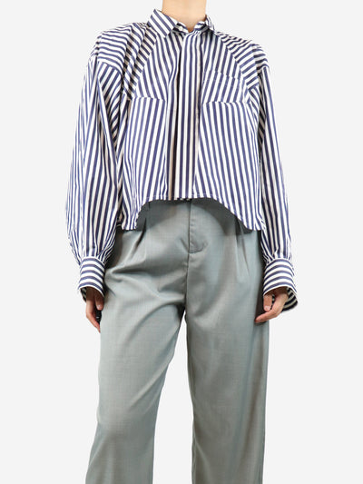 Blue striped oversized cropped shirt - size S Tops Sacai 