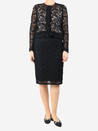 Black lace top and skirt set - size UK 8 Sets Prada 