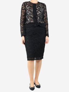 Prada Black lace top and skirt set - size UK 8