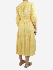 Cefinn Yellow printed maxi dress - size UK 8