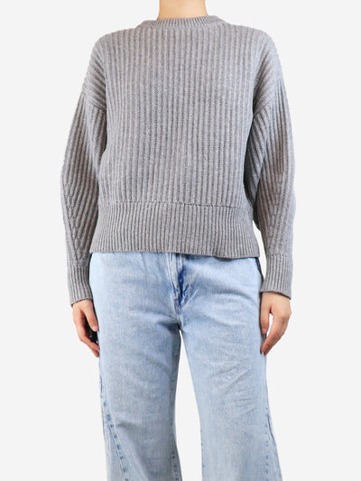 Grey ribbed wool-blend jumper - size S Knitwear Allude 