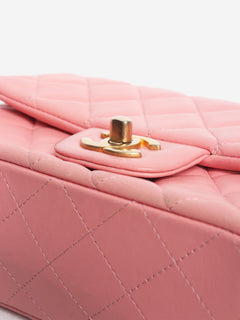Pink 2019 mini rectangle lambskin Classic Single Flap bag Cross-body Bags Chanel 