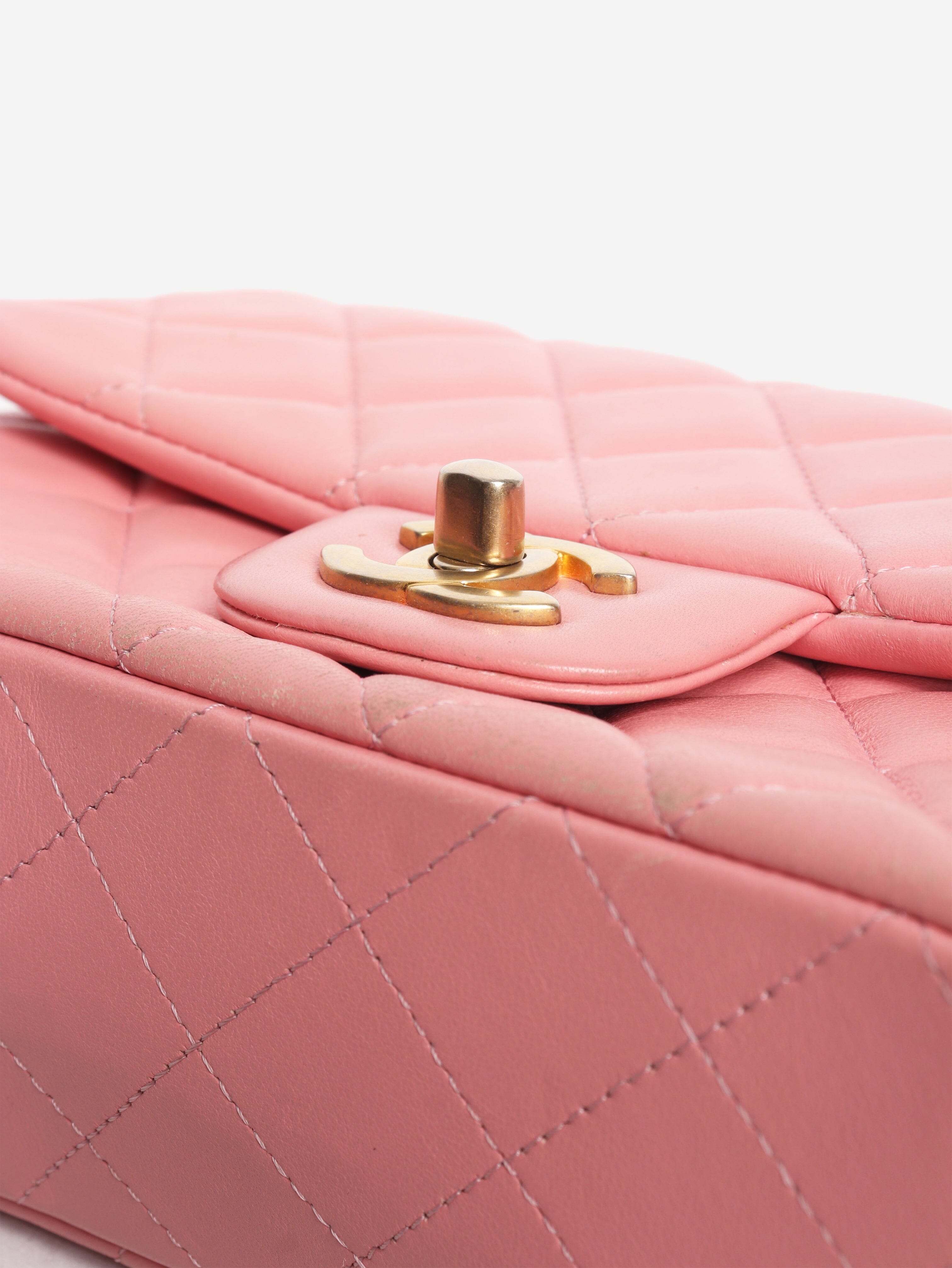 Pink 2019 mini rectangle lambskin Classic Single Flap bag Cross-body Bags Chanel 