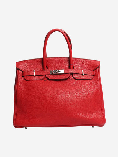 Red 2012 Birkin 35 bag in Clemence leather Top Handle Bags Hermes 