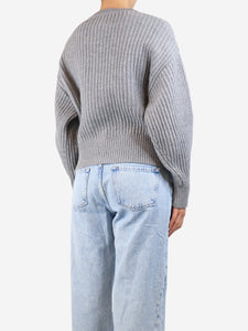 Allude Grey ribbed wool-blend jumper - size S
