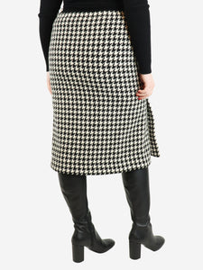 Marni Black and white houndstooth midi skirt - size UK 10