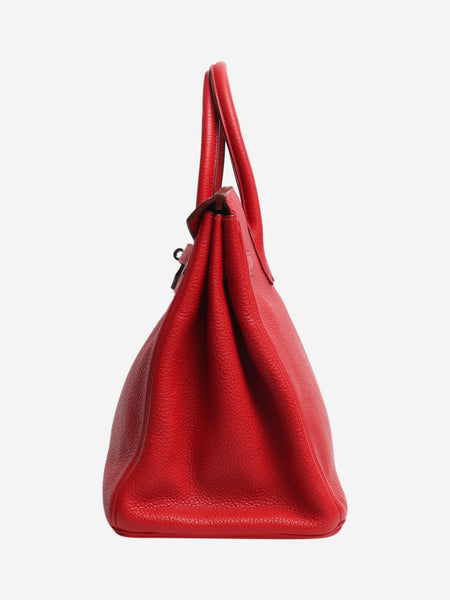 Red 2012 Birkin 35 bag in Clemence leather alternate image