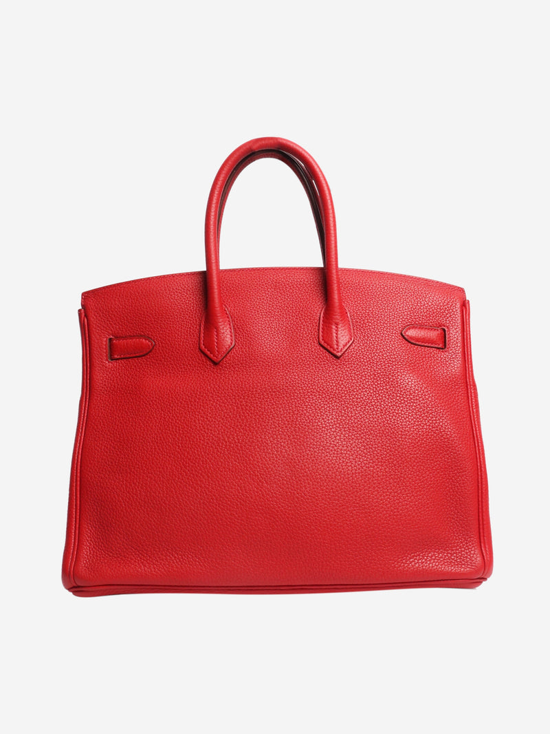 Red 2012 Birkin 35 bag in Clemence leather Top Handle Bags Hermes 