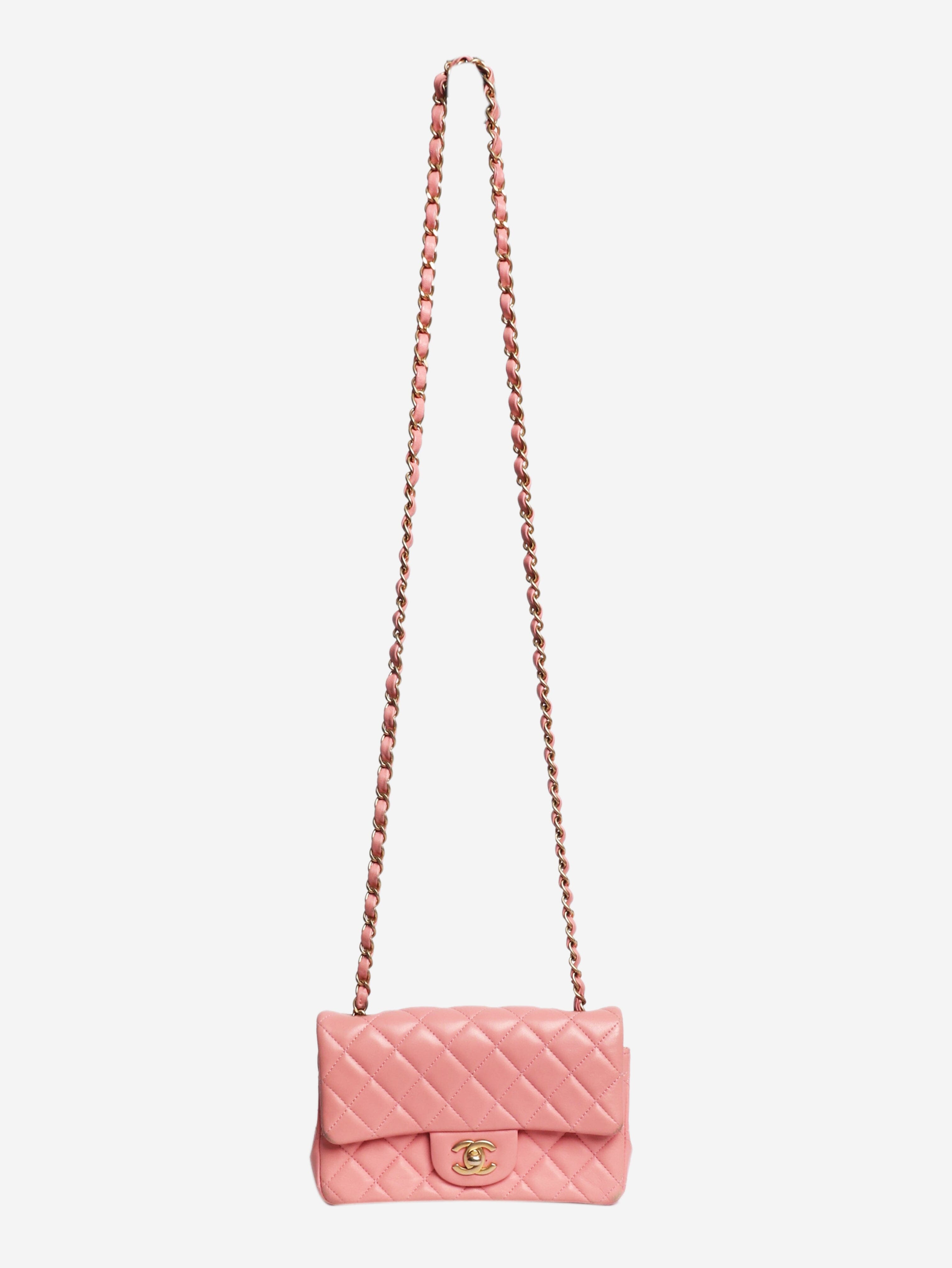 Pink 2019 mini rectangle lambskin Classic Single Flap bag Cross-body Bags Chanel 