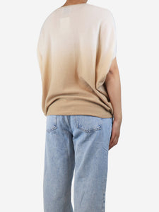 Kujten Neutral cashmere ombre jumper - size UK 10