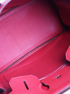Red 2012 Birkin 35 bag in Clemence leather Top Handle Bags Hermes 