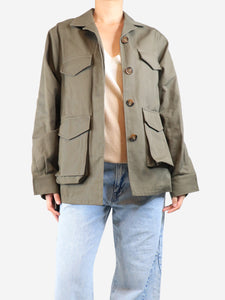 Toteme Dark green oversize army jacket - size UK 6