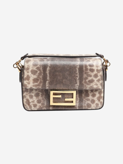 Brown snakeskin mini Baguette bag Cross-body bags Fendi 