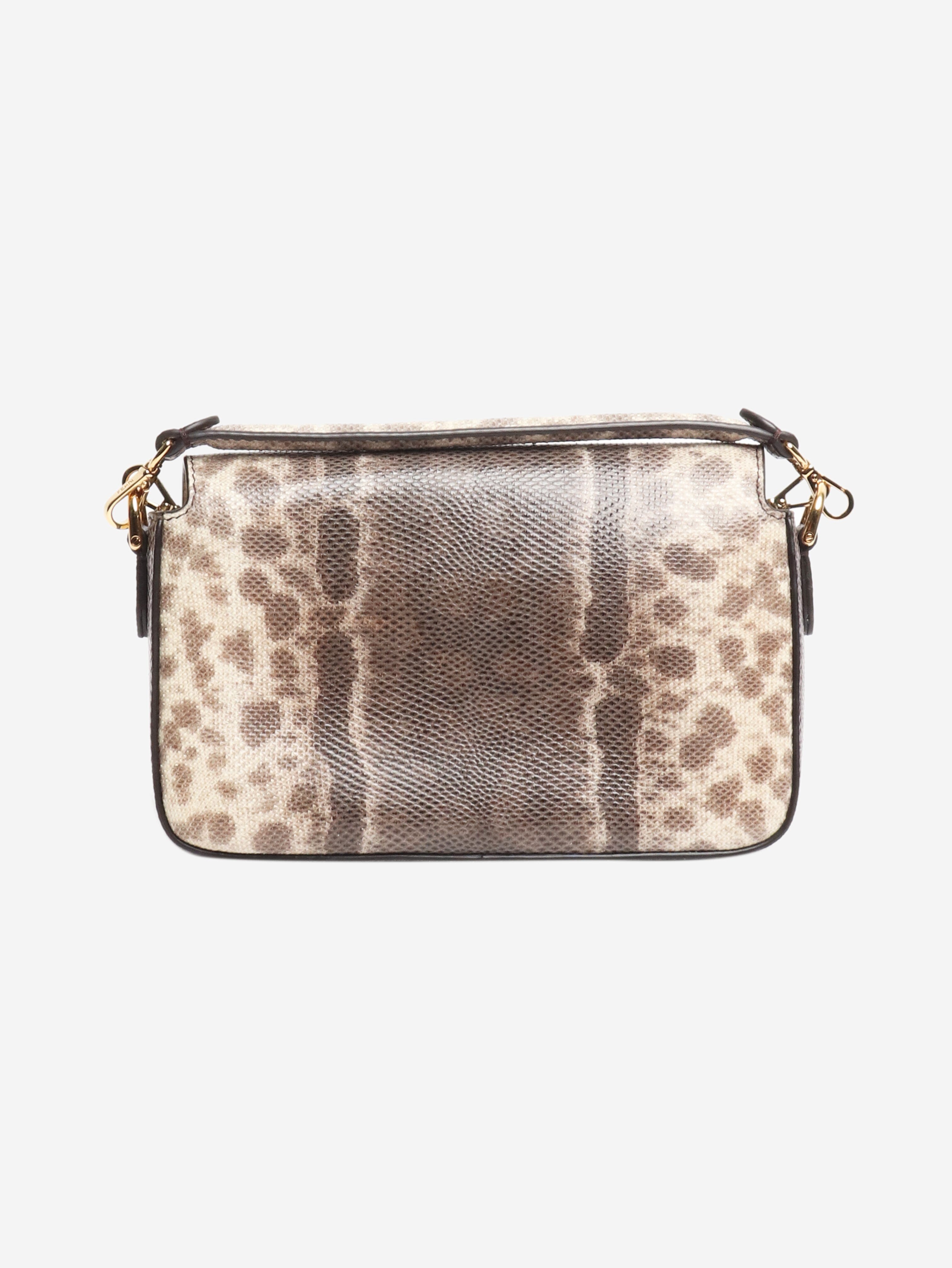 Brown snakeskin mini Baguette bag Cross-body bags Fendi 