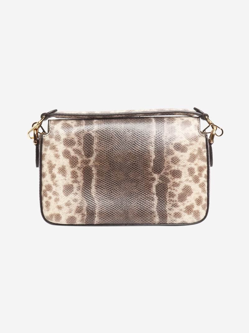 Brown snakeskin mini Baguette bag Cross-body bags Fendi 