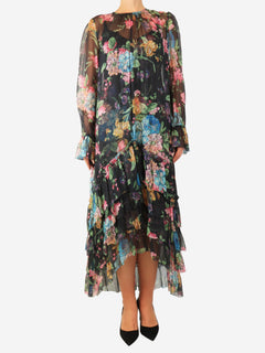Black floral ruffled sheer dress - size UK 10 Dresses Zimmermann 
