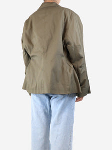 Toteme Dark green oversize army jacket - size UK 6