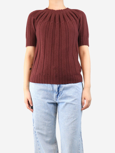Maroon cashmere short sleeve knit jumper - size UK 8 Knitwear Bottega Veneta 