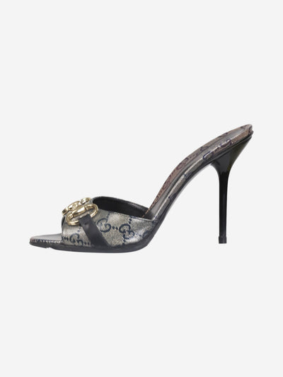 Silver Princetown buckle monogram sandal heels - size EU 40.5 Heels Gucci 