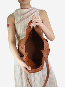 Loewe Brown Surplus leather woven basket bag
